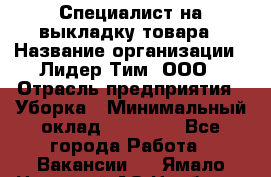 Специалист на выкладку товара › Название организации ­ Лидер Тим, ООО › Отрасль предприятия ­ Уборка › Минимальный оклад ­ 28 050 - Все города Работа » Вакансии   . Ямало-Ненецкий АО,Ноябрьск г.